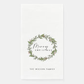 SERVIETTE EN PAPIER ÉLÉGANT MODERNE HOLLY BERRY WREATH NOËL (Devant)