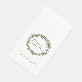 SERVIETTE EN PAPIER ÉLÉGANT MODERNE HOLLY BERRY WREATH NOËL (Coin)