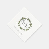 SERVIETTE EN PAPIER ÉLÉGANT MODERNE HOLLY BERRY WREATH NOËL (Coin)