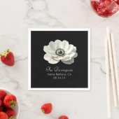 Serviette En Papier Elégant Moderne Luxe Floral Mariage noir & blanc (En situation)