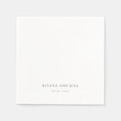 Serviette En Papier Élégant moderne minima Couples Noms Mariage (Devant)
