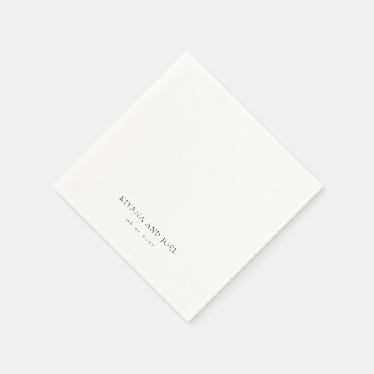 Serviette En Papier Élégant moderne minima Couples Noms Mariage (Coin)