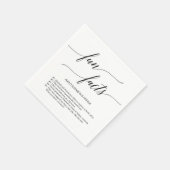 Serviette En Papier Élégant Moderne Minimal Simple Fun Fact Mariage (Coin)