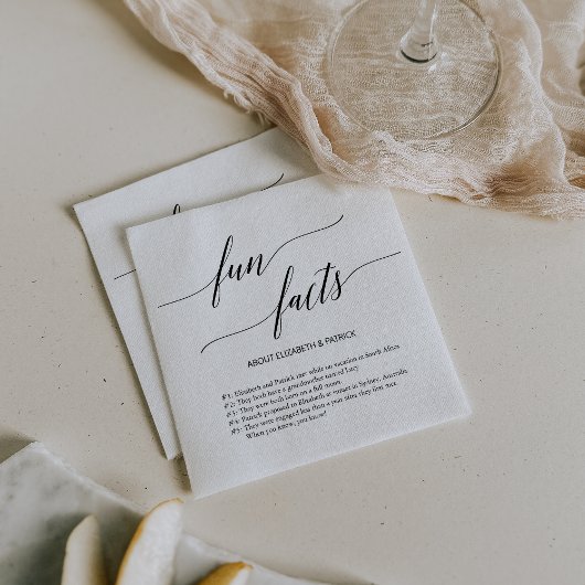 Serviette En Papier Élégant Moderne Minimal Simple Fun Fact Mariage