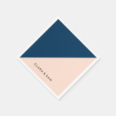 Serviette En Papier élégant moderne pastel peach bleu marine bloc de c (Coin)