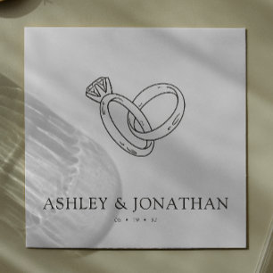 Serviette En Papier Élégant Moderne Simple Elements Cocktail Mariage