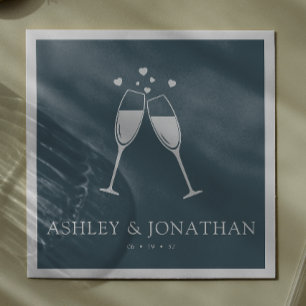 Serviette En Papier Élégant Moderne Simple Elements Cocktail Mariage
