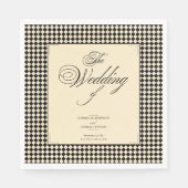 Serviette En Papier Elegant Monogram Black Cream Checkerboard (Devant)