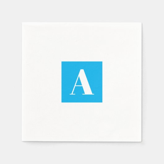 Serviette En Papier Elegant Monogram Blue (Devant)
