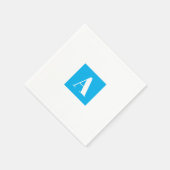 Serviette En Papier Elegant Monogram Blue (Coin)