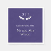 Serviette En Papier Élégant Monogram Blue Jewel Tone Diner Cocktail (Devant)