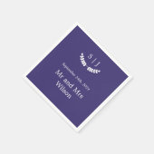 Serviette En Papier Élégant Monogram Blue Jewel Tone Diner Cocktail (Coin)