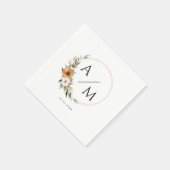 Serviette En Papier Elegant Monogram Copper  Earthy Botanical Wedding  (Coin)