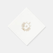 Serviette En Papier Elégant Monogram Crest Mariage Napkin (Coin)