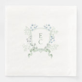 Serviette En Papier Élégant Monogram Crest Mariage serviettes (Devant)