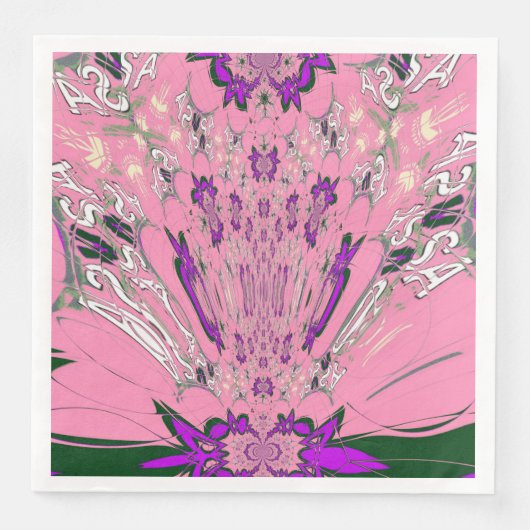 Serviette En Papier Élégant Monogram Fleom Dîner de papier serviettes (Devant)