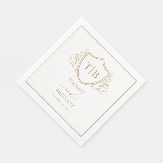 Serviette En Papier Elegant Monogram napkin (Coin)