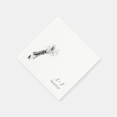 Serviette En Papier Elégant Monogram Personnalisé Mariage Cocktail (Coin)