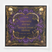 Serviette En Papier Élégant Monogramme Amour Spell Mariage gothique (Devant)