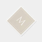 Serviette En Papier Élégant monogramme beige (Coin)