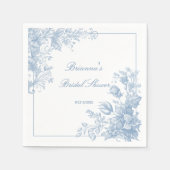 Serviette En Papier Élégant monogramme bleu de chinoiserie française i (Devant)