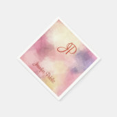 Serviette En Papier Élégant Monogramme Calligraphié Art Abstrait moder (Coin)