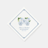 Serviette En Papier Elégant Monogramme Chinoiserie Réception de mariag (Coin)