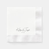 Serviette En Papier Élégant Monogramme Date Mariage de typographie mod (Devant)