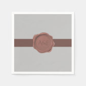 Serviette En Papier Élégant monogramme de bande et de phoque (Devant)