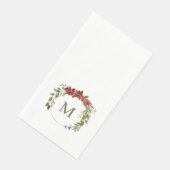 Serviette En Papier Élégant monogramme de couronne de Noël (Coin)
