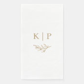 Serviette En Papier Élégant Monogramme de Mariage de Verdure (Devant)
