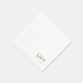 Serviette En Papier Élégant Monogramme de script et Mariage de date (Coin)