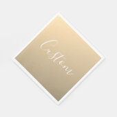 Serviette En Papier Élégant Monogramme de script moderne ou Word | Or (Coin)