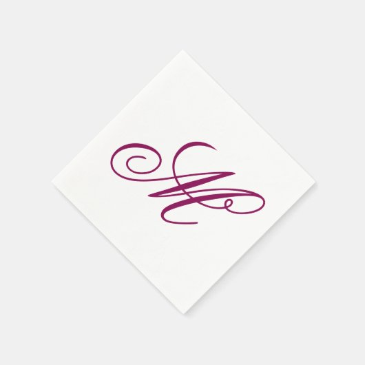 Serviette En Papier Élégant Monogramme de vin initial (Coin)