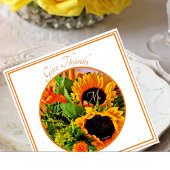 Serviette En Papier Elégant Monogramme "Donner Merci" Bouquet de tourn