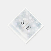 Serviette En Papier Élégant Monogramme d'or noir hiver (Coin)