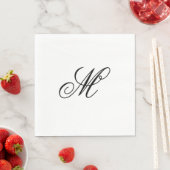 Serviette En Papier Élégant Monogramme initial (En situation)