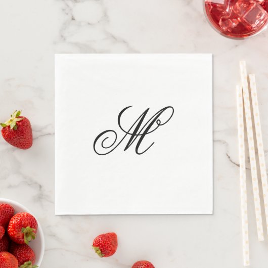 Serviette En Papier Élégant Monogramme initial (En situation)