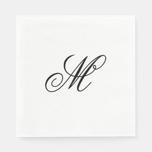 Serviette En Papier Élégant Monogramme initial (Devant)