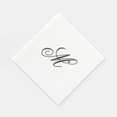 Serviette En Papier Élégant Monogramme initial (Coin)