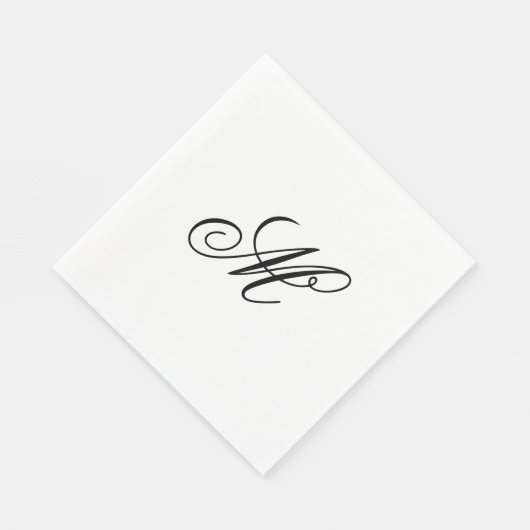 Serviette En Papier Élégant Monogramme initial (Coin)
