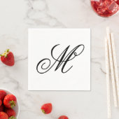 Serviette En Papier Élégant Monogramme initial (En situation)