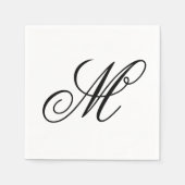 Serviette En Papier Élégant Monogramme initial (Devant)
