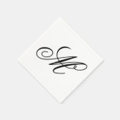 Serviette En Papier Élégant Monogramme initial (Coin)