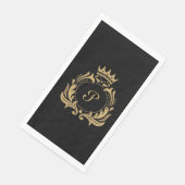 Serviette En Papier Élégant Monogramme initial (Coin)