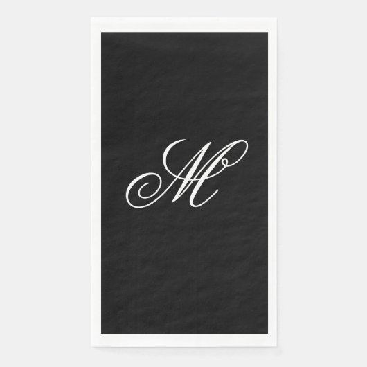Serviette En Papier Élégant Monogramme initial (Devant)
