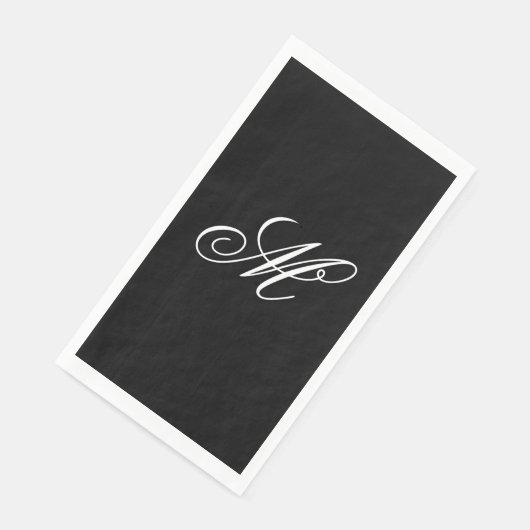 Serviette En Papier Élégant Monogramme initial (Coin)