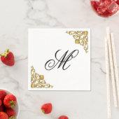Serviette En Papier Élégant Monogramme initial (En situation)