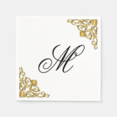 Serviette En Papier Élégant Monogramme initial (Devant)