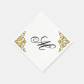 Serviette En Papier Élégant Monogramme initial (Coin)